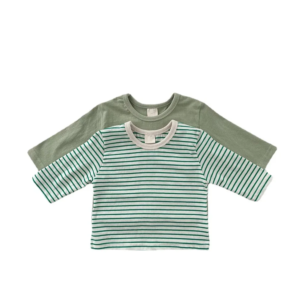 Infant Newborn Girls Boys Autumn Full Sleeve Striped Top Tees Kids Baby Casual Bottoming Shirts Toddler T-shirts Cotton Clothing - Image 6