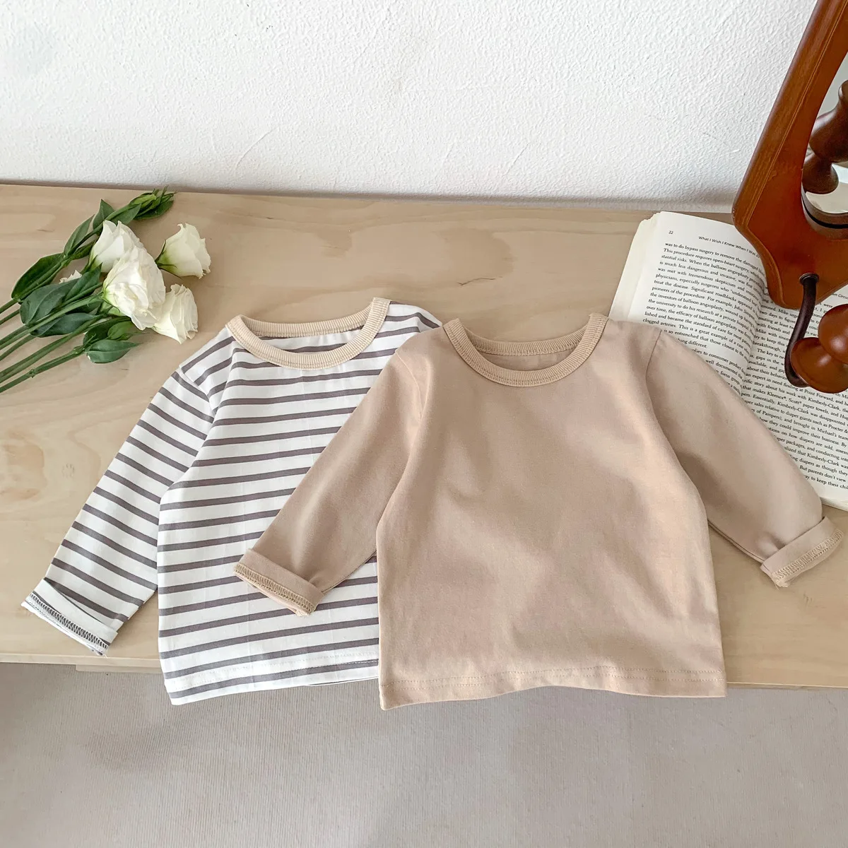 Infant Newborn Girls Boys Autumn Full Sleeve Striped Top Tees Kids Baby Casual Bottoming Shirts Toddler T-shirts Cotton Clothing - Image 3
