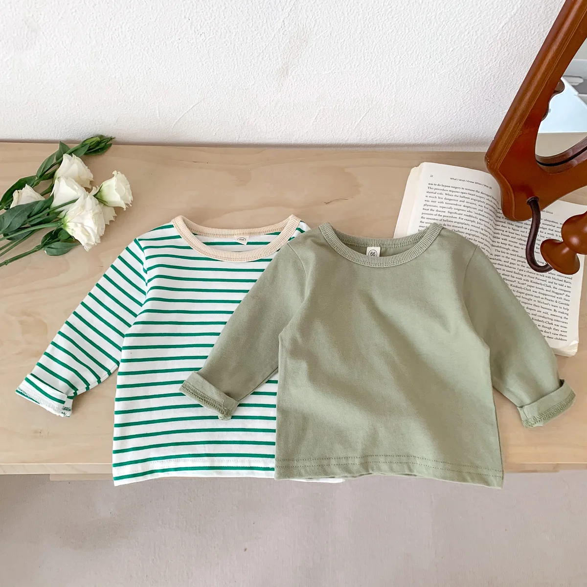Infant Newborn Girls Boys Autumn Full Sleeve Striped Top Tees Kids Baby Casual Bottoming Shirts Toddler T-shirts Cotton Clothing - Image 4