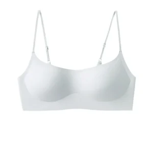 Invisible Seamless Low Cut Thin Strap Camisole Bra For Women Summer Thin Push Up Anti Sagging Slimming Underwear