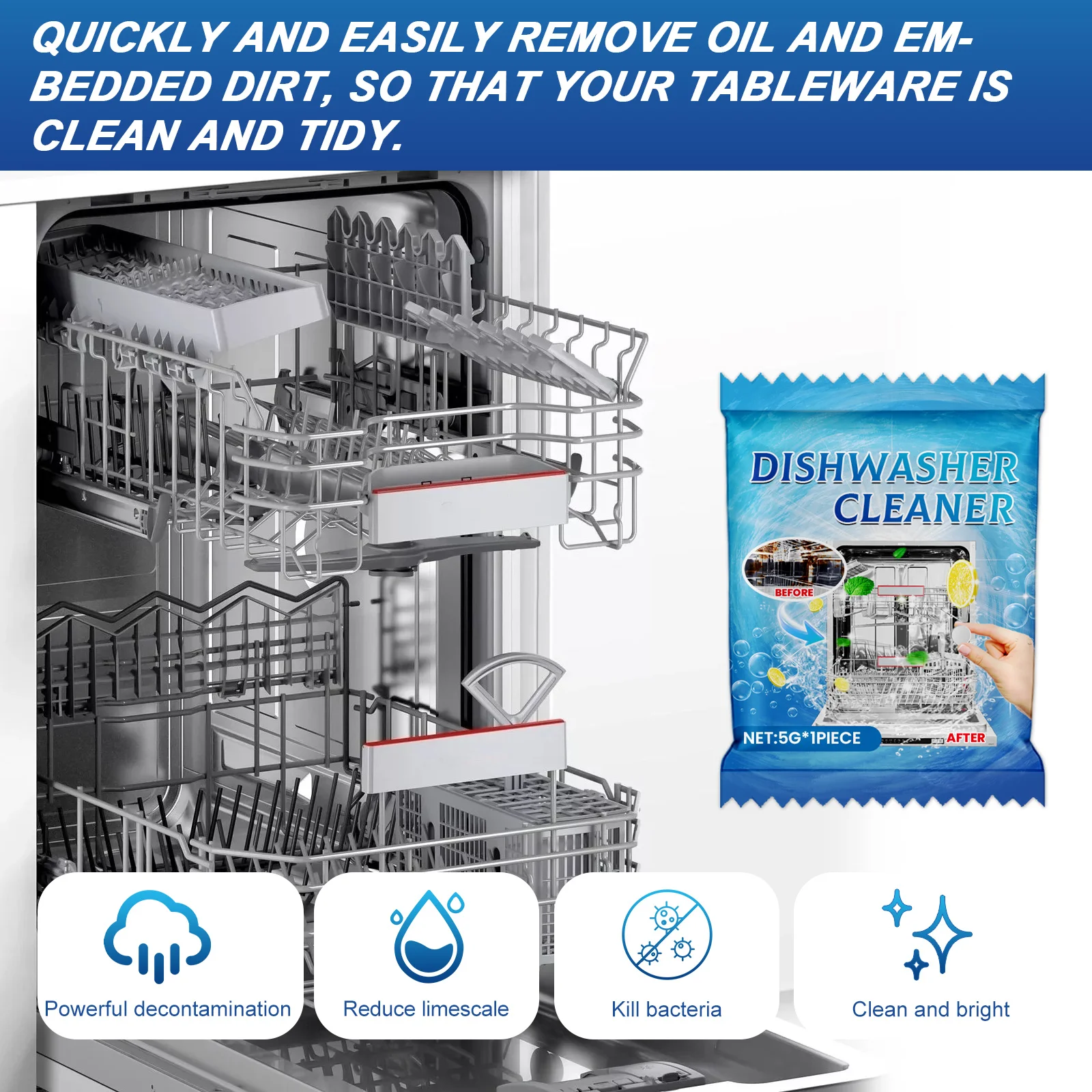JAKEHOE Dishwasher Cleaning Descaler 1-100pcs Pack-Deep Cleaning Tablets Odor Removing Tablets Household Cleaning Accessories - Image 3