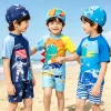 Kids Boy Swimsuit 2 Piece Toddler 3 4 5 6 7 8 9 10 11 12 Years Cute Dinosaur Space Boys Swimming Suit with Cap Bathing Beach Set
