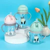 Kids Water Bottle 250ml/350ml with Straw & Anti Leak Silicone Ball, Wide Mouth Baby/Toddler Sippy Cup