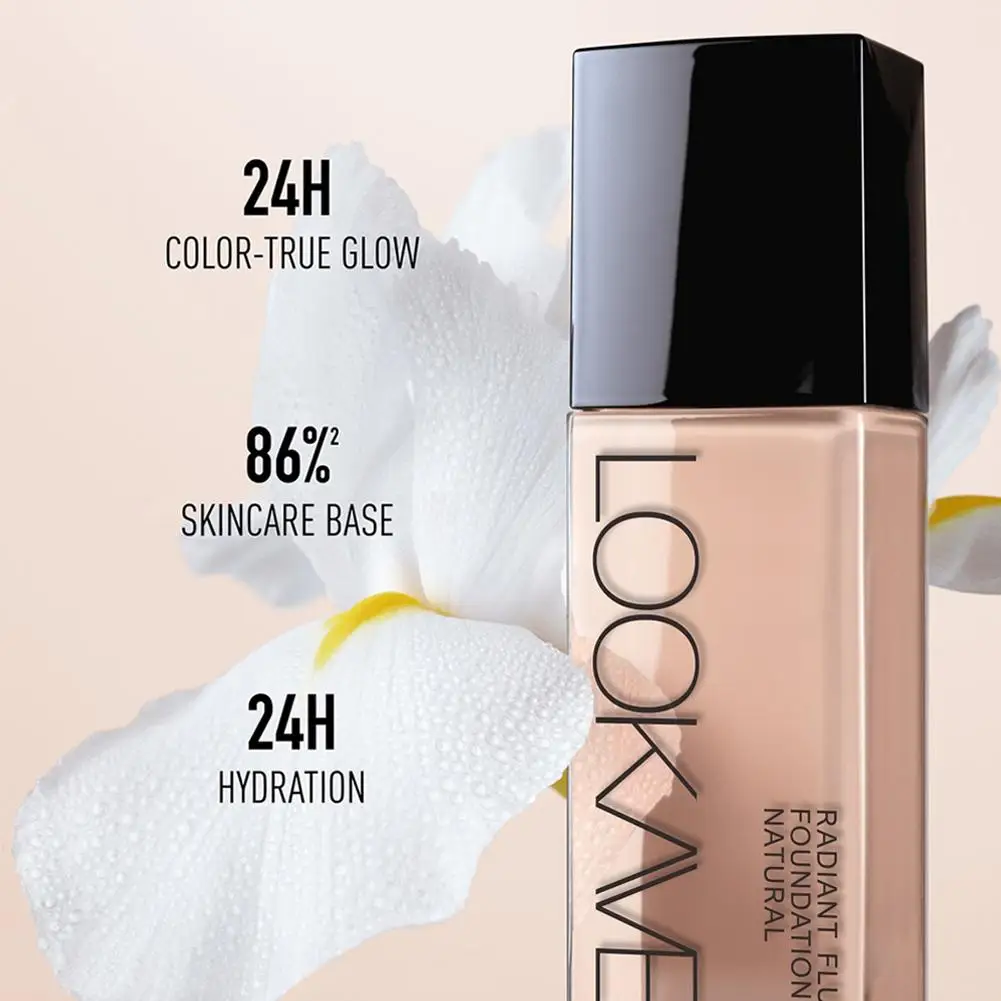 LOOKAVE Liquid Foundation Long Lasting Full Coverage Natural Matte Liquid Foundation Moisturizing Concealer CC Cream Base Makeup - Image 4