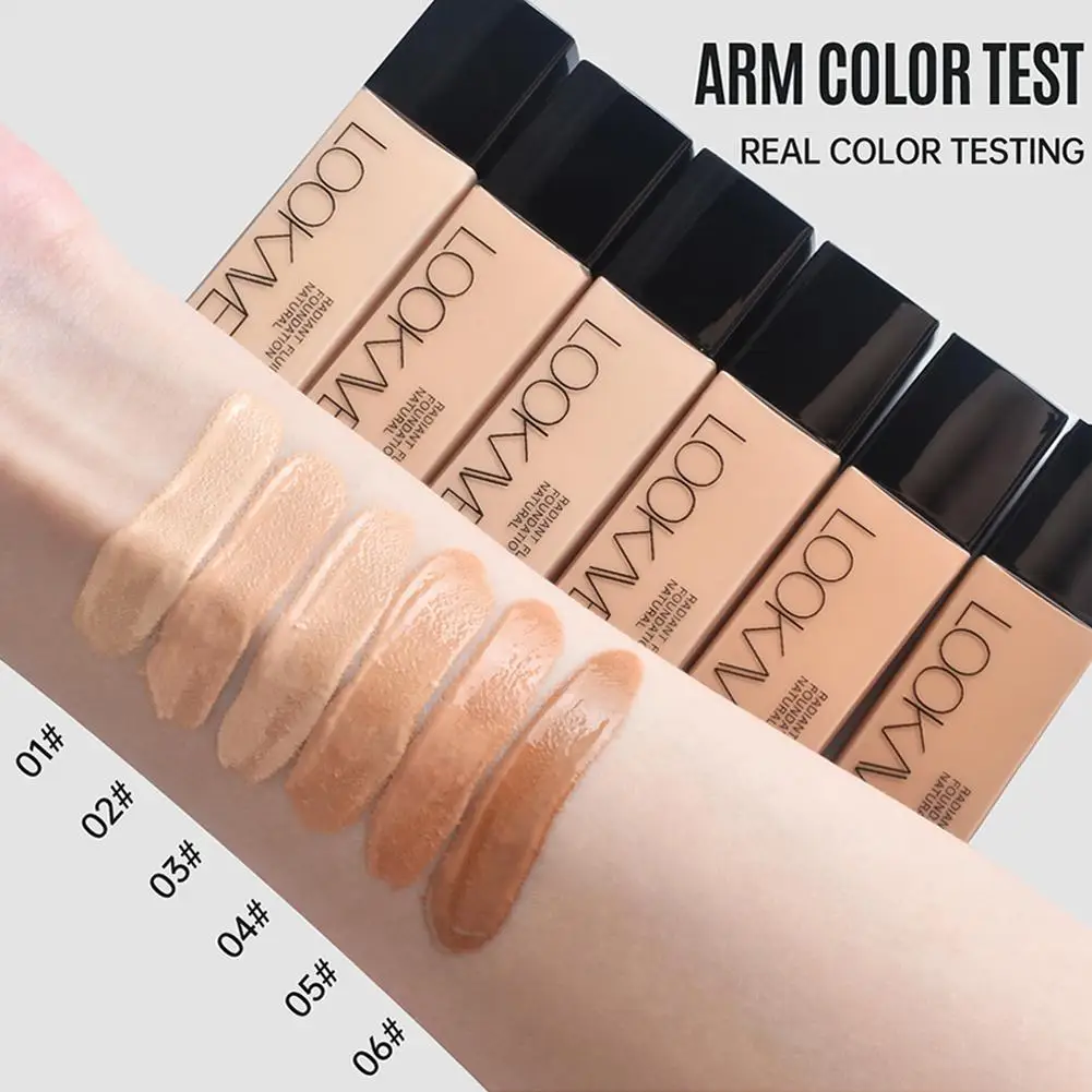LOOKAVE Liquid Foundation Long Lasting Full Coverage Natural Matte Liquid Foundation Moisturizing Concealer CC Cream Base Makeup - Image 5