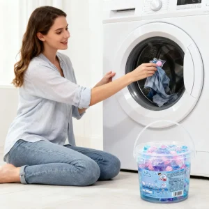 Laundry Detergent Pods Deep Cleaning 40 Tablets Beads Laundry Pods For Washing Machine For Apartment Bathroom Home Dorm Room