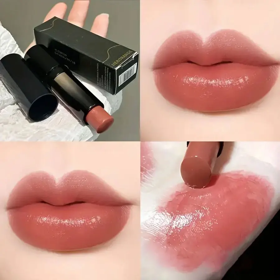 Lipstick red brown lipstick waterproof moisturizing mirror lipstick lip gloss natural long-lasting makeup Valentine's Day gift - Image 3