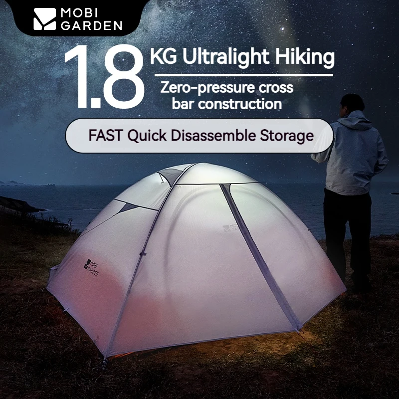 MOBI GARDEN Camping Ultralight Tent 1/2/3 Person Hiking Quick Open Storage Waterproof Tent for Trekking Hiking Cold Mountain UL - Image 2