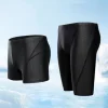 Men Swimming Shorts Waterproof Quick Dry High Elasticity Mid Waist Soft Breathable Solid Color Plus Size Swimming Pants