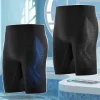 Men Swimming Trunks Elastic Soft Breathable Color Matching Mid Waist Bathing Boxers Tight Surfing Water Sports Swimming Shorts