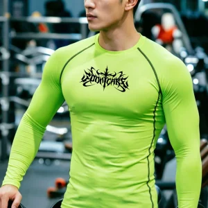 Men's Casual Plain T-shirt Men's Long-Sleeved Fashion Fitness Long-Sleeved T-shirt Men's Blouse