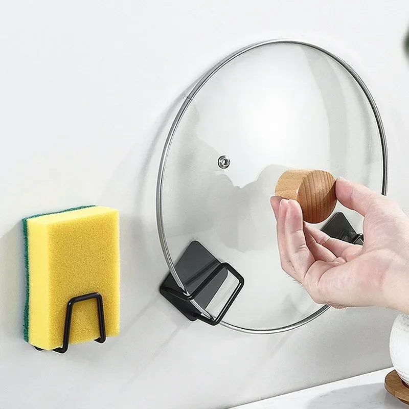 Metal Self Adhesive Hook Sink Sponge Storage Holder Kitchen Holder Stainless Steel Sink Lid Dish Rack Kitchen Wire Rag Organizer - Image 5