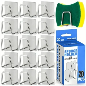 Metal Self Adhesive Hook Sink Sponge Storage Holder Kitchen Holder Stainless Steel Sink Lid Dish Rack Kitchen Wire Rag Organizer