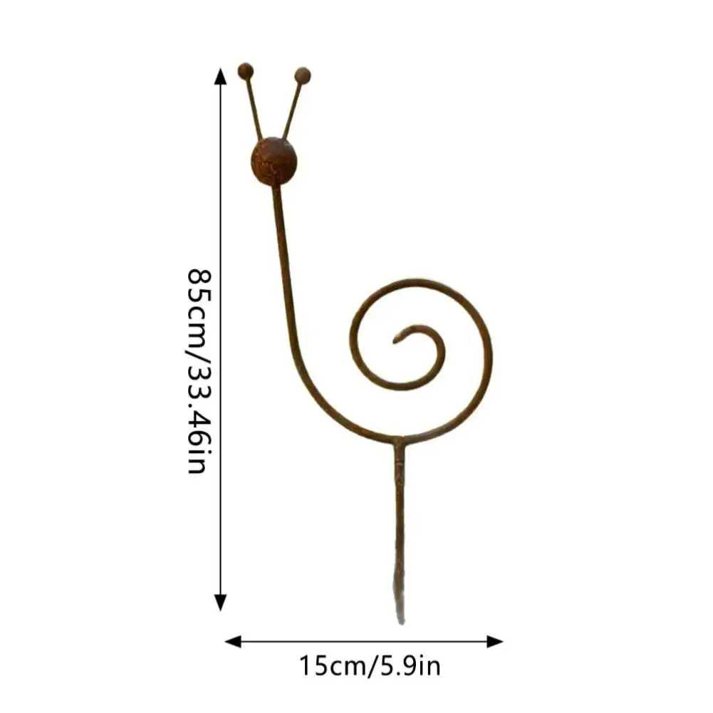 Metal Snail Plant Support Stake Minimalist Garden Flower Iron Art Rusty Color Ornament Home Yard Accessories Outdoor Decoration - Image 6