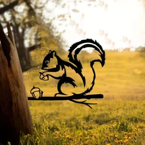 Metal Squirrel Home & Garden Decor Rustic Outdoor Yard Art Hand 1pc Made Wedding Or Housewarming Gift Backyard Decor