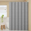 Minimalist Gray Checkered Grid Pattern Shower Curtain - Waterproof Polyester Fabric for Stylish Bathrooms