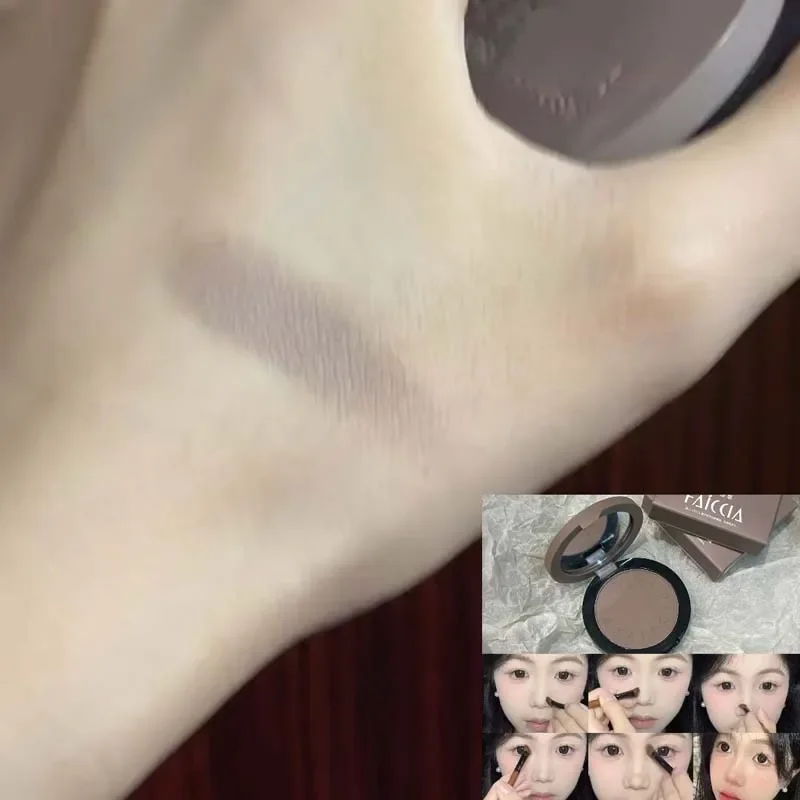 Monochrome Nose Shadow Contour Palette Natural Matte Cement Grey 3D Facial Bronzer Powder Cosmetic Highlight Brighten Contouring - Image 5