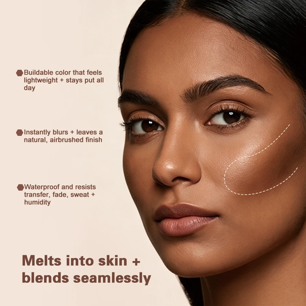 Mousse Cream Bronzer Bouncy & Blurring Airbrushed Blending Long Lasting Contour Makeup Soft-Matte Natural Blurred Finish Makeup - Image 2