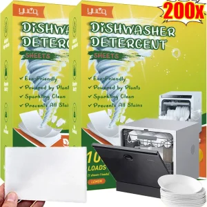 Multi Action Dishwasher Detergent Tablets All-in-One Clean Plant Stain Deodorizer Fast Rinse Daily Dish Utensils Cleaning Supply