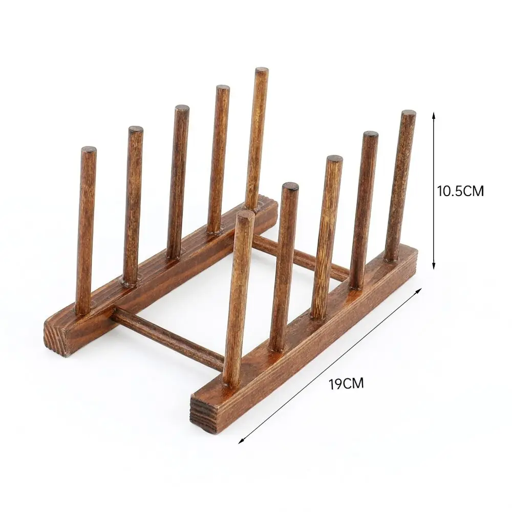 Multifunction Dish Cups Drying Cups Shelf Book Display Kitchen Wooden Stand Rack
