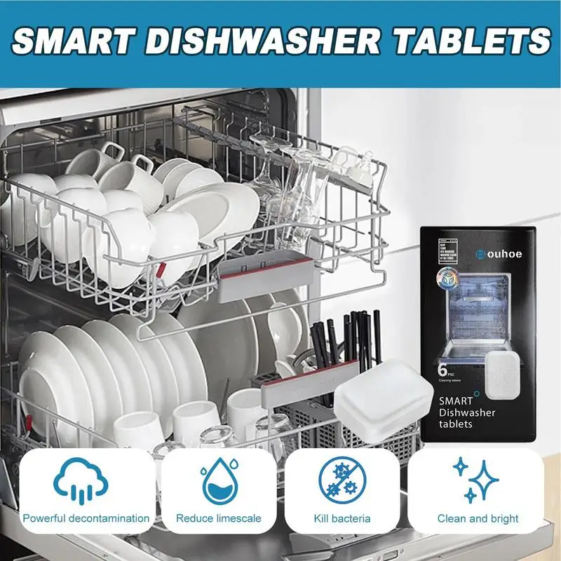 Natural Dishwasher Cleaner Washing Machine Descaler Deep Cleaning Tablets Removes Limescale Build Up Hard Water Stains Grease - Image 6