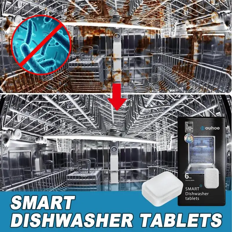 Natural Dishwasher Cleaner Washing Machine Descaler Deep Cleaning Tablets Removes Limescale Build Up Hard Water Stains Grease - Image 5