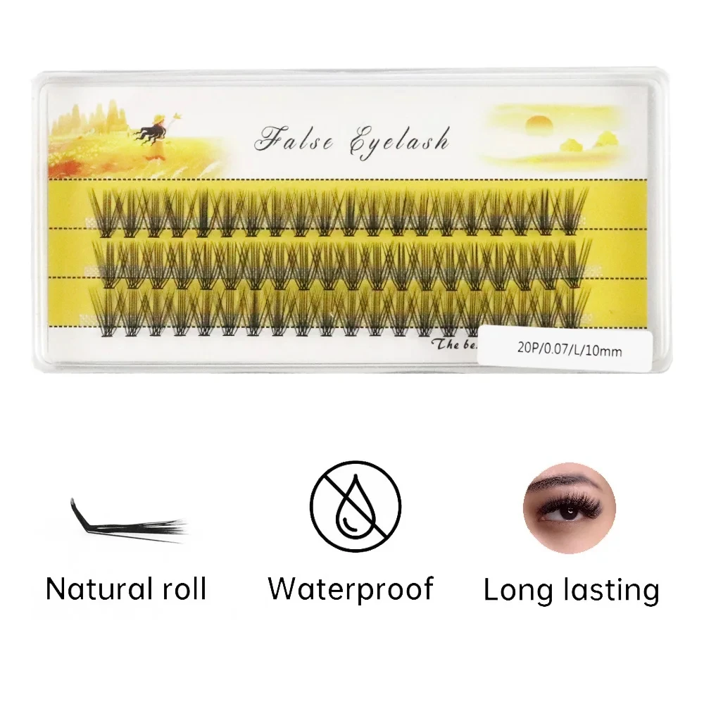 New 20D L Curl Eyelash Cluster Russia 3D Natural Individual False Eyelashes 1 Box/60 Bunches Mink Lashes Extension Makeup Tools - Image 4