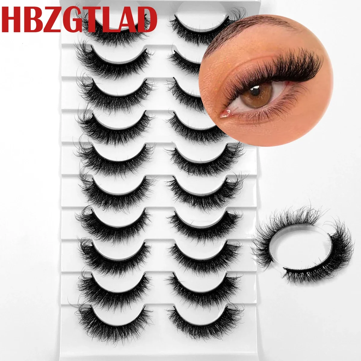 New 3D mink false eyelash 10 pairs of eyelashes makeup soft fluffy thick hand rolled mink false eyeliner false eyelashes natural - Image 3