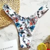 New Floral Print Brazilian Bikini Bottom Women's Swimwear High Waisted Sexy V Thong Swimsuit Bathing Suit Women Swimwear Women