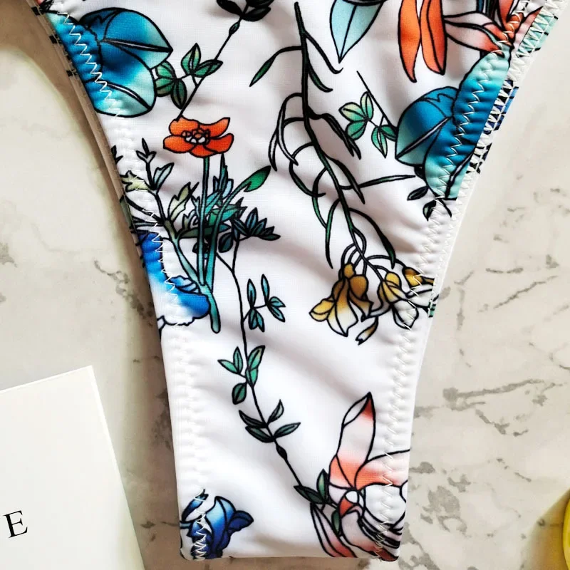 New Floral Print Brazilian Bikini Bottom Women's Swimwear High Waisted Sexy V Thong Swimsuit Bathing Suit Women Swimwear Women - Image 6