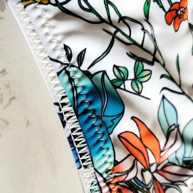New Floral Print Brazilian Bikini Bottom Women's Swimwear High Waisted Sexy V Thong Swimsuit Bathing Suit Women Swimwear Women - Image 5