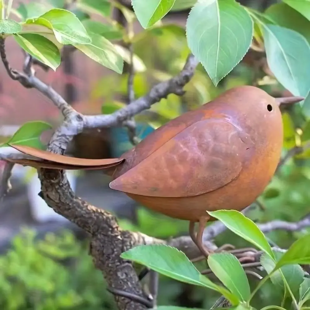 New Rustic Style Metal Birds Statue Ornament Sculpture Metal Bird Ornament Metal Courtyard Sculpture Patio - Image 5
