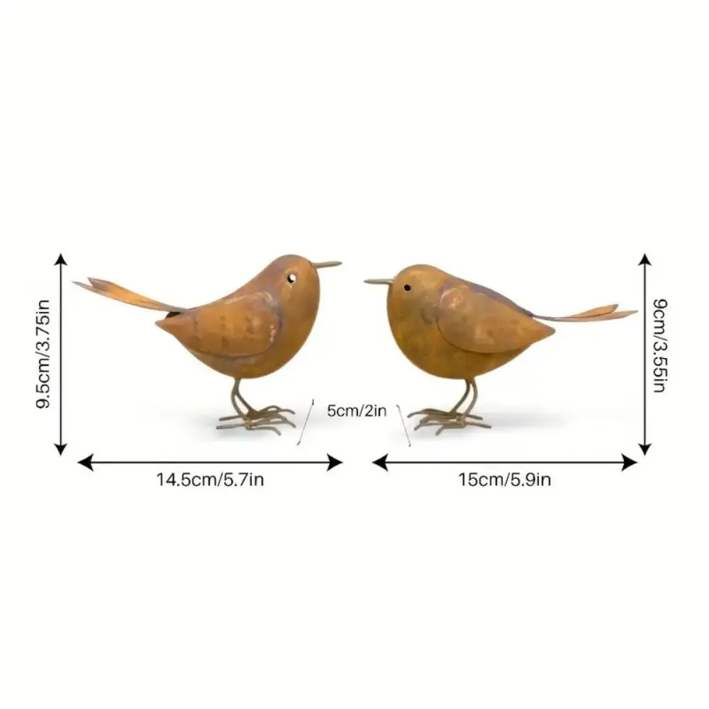 New Rustic Style Metal Birds Statue Ornament Sculpture Metal Bird Ornament Metal Courtyard Sculpture Patio - Image 6