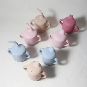 New Solid 180ML Baby Silicone Sippy Straw Cup BPA-Free Portable Feeding Cup Leakproof Training Cup
