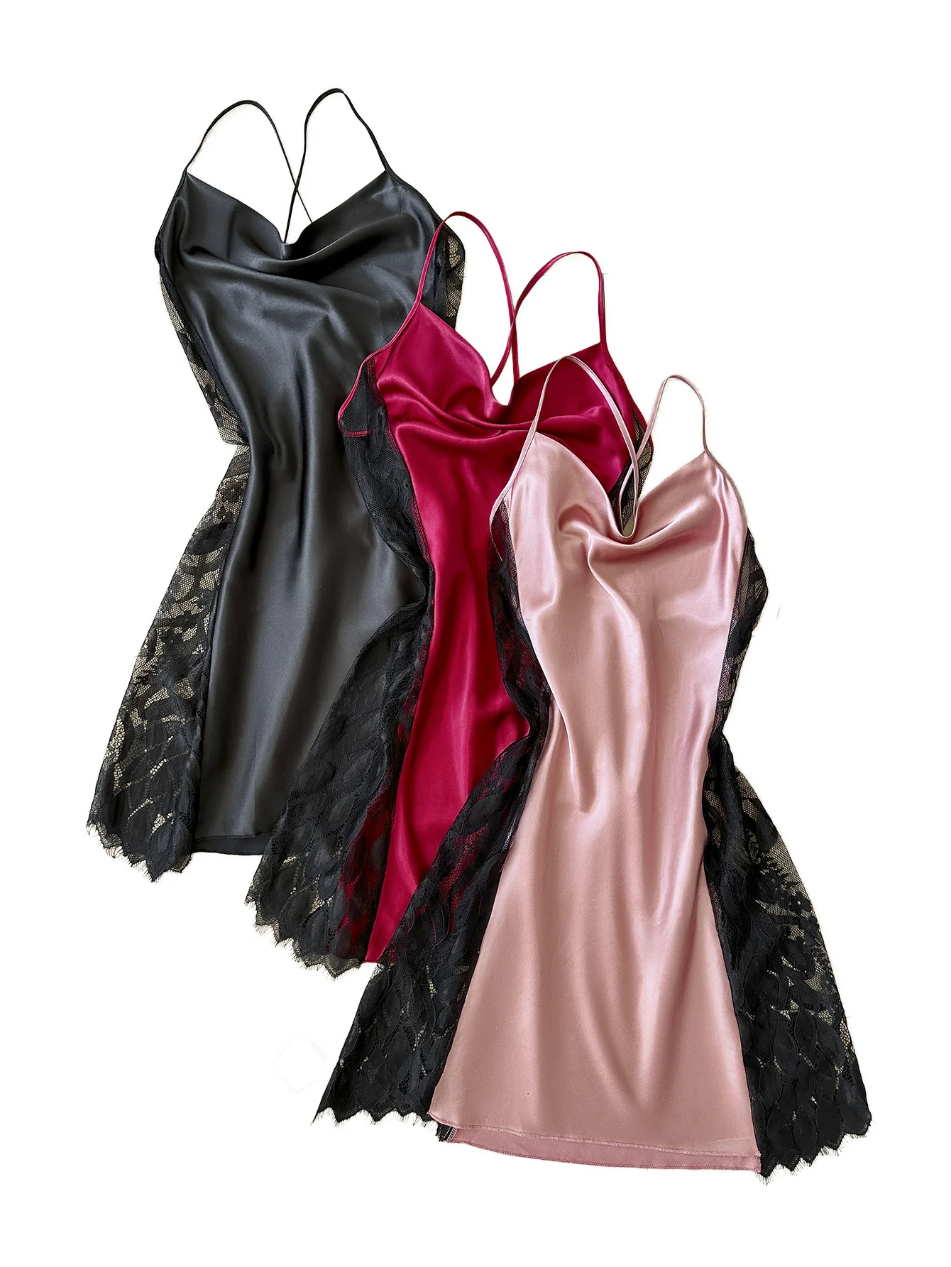 New Style Women's Lace Splicing Nightdress Sexy Fashion Pajamas Simple and Comfortable Suitable for Parties and at Home - Image 6