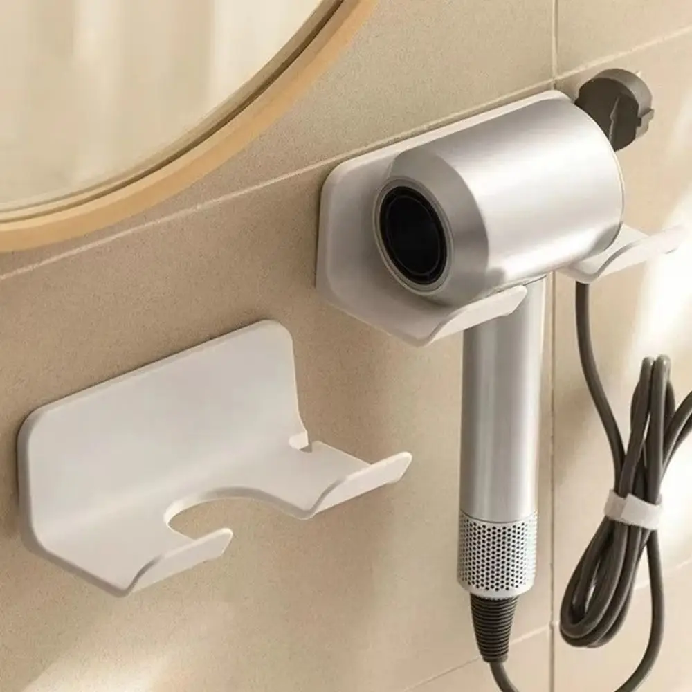 New Wall Mounted Hair Dryer Holder Non Perforated Self-adhesive Hair Dryer Rack Universal Bathroom Storage Rack