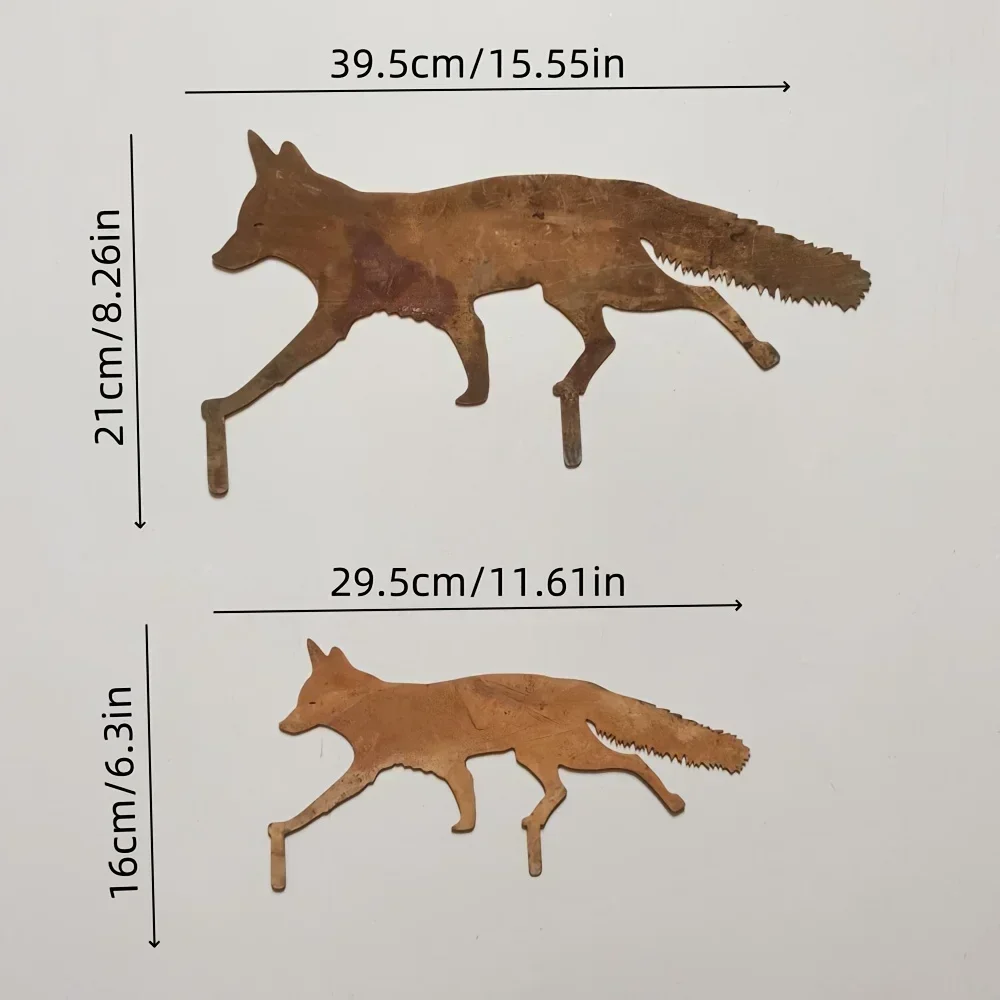 No Battery Needed Rustic Metal Fox Stake Ideal for Yard Decor and Halloween Accents Perfect for Adding Whimsy to Your Outdoors - Image 2
