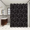 Nordic Style Light Luxury Black Marble Texture Bathroom Partition Curtain, Shower Curtain, Adding a High-End Charm to the Bathroom
