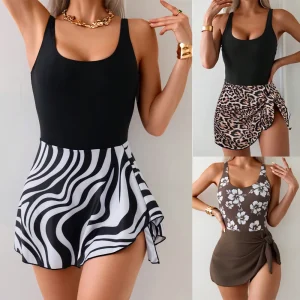 One Piece Swimdress Swimsuits for Women Tummy Control Swim Skirt Bathing Suit for Women 2025