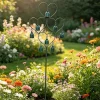 Ornament Heart-Shaped Metal Garden Stake Rustic Handmade Wind Chime Ground Plug Antique Finish Wind Chime Ornament Pathway