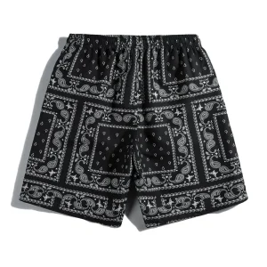 Paisley Boho 3D Print Hawaiian Beach Shorts Men Women Cashew Flower Trunks Casual Surfing Board Shorts Swimwear Kids Clothing