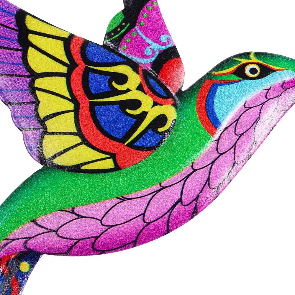 Portable Indoor Outdoor Artwork Statue Living Room Garden Backyard Art Craft Sculptures Wall Decoration Metal Hummingbird - Image 4