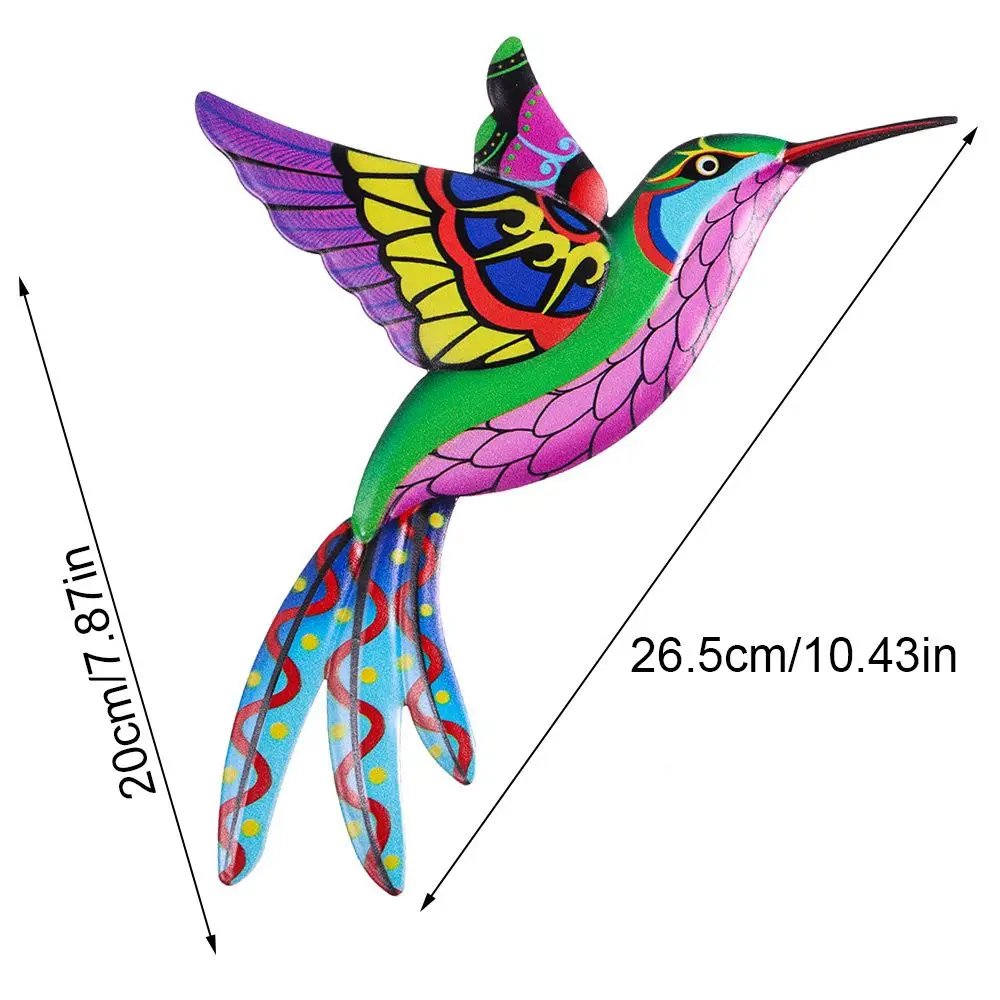 Portable Indoor Outdoor Artwork Statue Living Room Garden Backyard Art Craft Sculptures Wall Decoration Metal Hummingbird - Image 6
