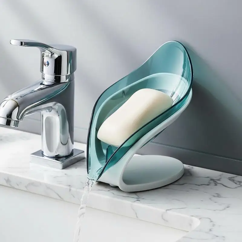 Portable Leaf Shape Soap Dish Non-slip Drainable Sponge Storage Box Soap Holder for Travel Camping Use - Image 5