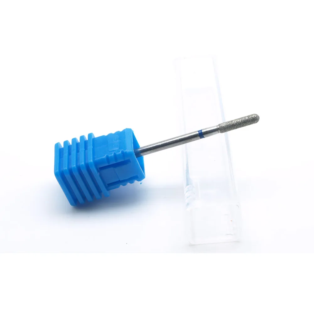 Professional Diamond Nail Drill Bit – Round Top Barrel, Blue Medium Grit, Stainless Steel Shank for Nail Prep & Shaping - Image 3