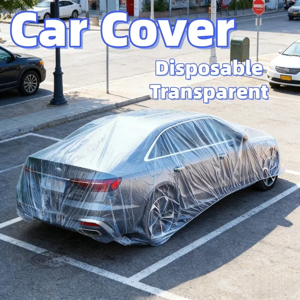 Disposable Clear Car Cover – Transparent, Dustproof, Water-Resistant, Single-Use Protection for All Cars - Image 3