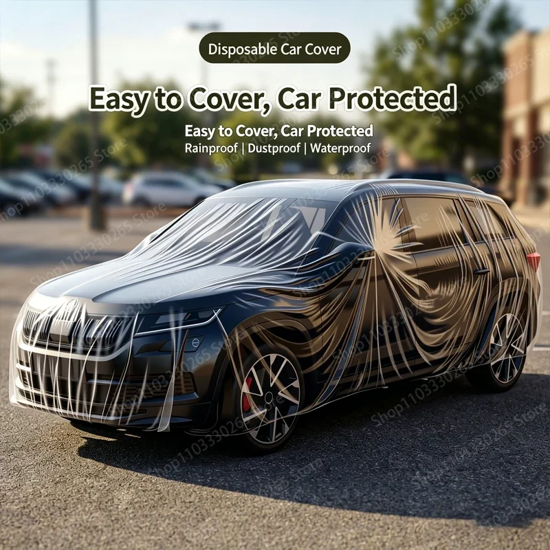 Rain proof, sun proof, sun shading, transparent disposable car clothes, full car cover, SUV dust cover, invisible rain cover