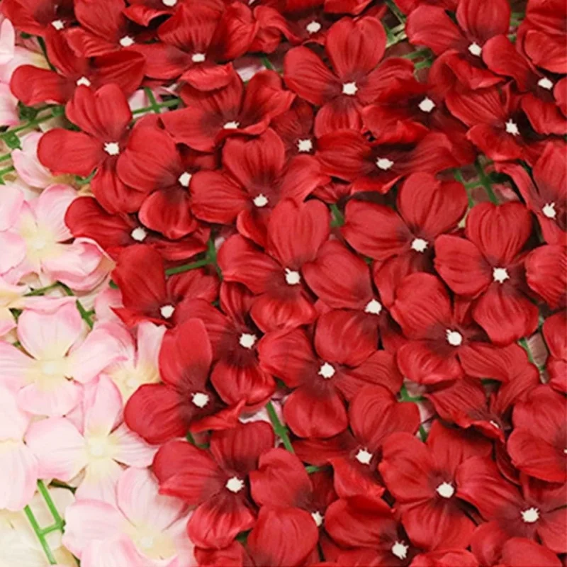 Red artificial flower privacy fence rolling wall landscape fence, screen outdoor garden backyard balcony fence. - Image 6