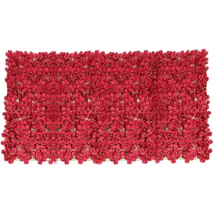 Red artificial flower privacy fence rolling wall landscape fence, screen outdoor garden backyard balcony fence.