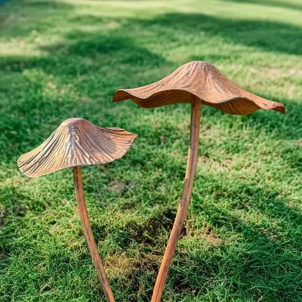 Retro Garden Decoration Metal Rusty Mushroom Halloween Decoration Metal Rusty Mushroom Plaque Mushroom Decoration Garden - Image 2